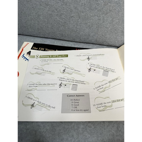 FJH Young Beginner Guitar Method Book 1 + Theory Activity Book Set Learn Chords - Picture 12 of 15